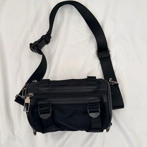 Zara Sleek Black Crossbody Bag